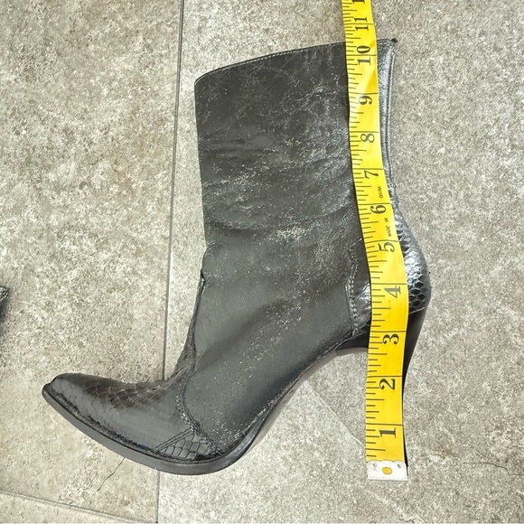 Los Altos Black Heeled Boots Python Snake Leather Women’s Size MX 24.5 US 7.5 - Picture 11 of 12